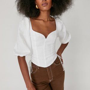 Rare!! Reformation Prego Linen Top - White